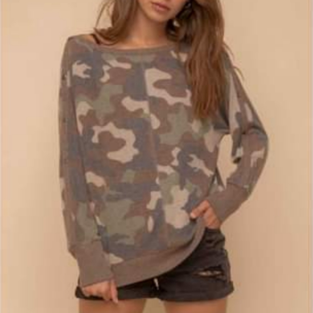 Hem & Thread Camo Sweater